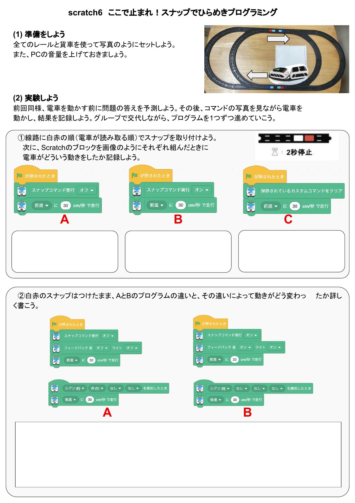 スナップをプログラムのきっかけにするの1ページ目