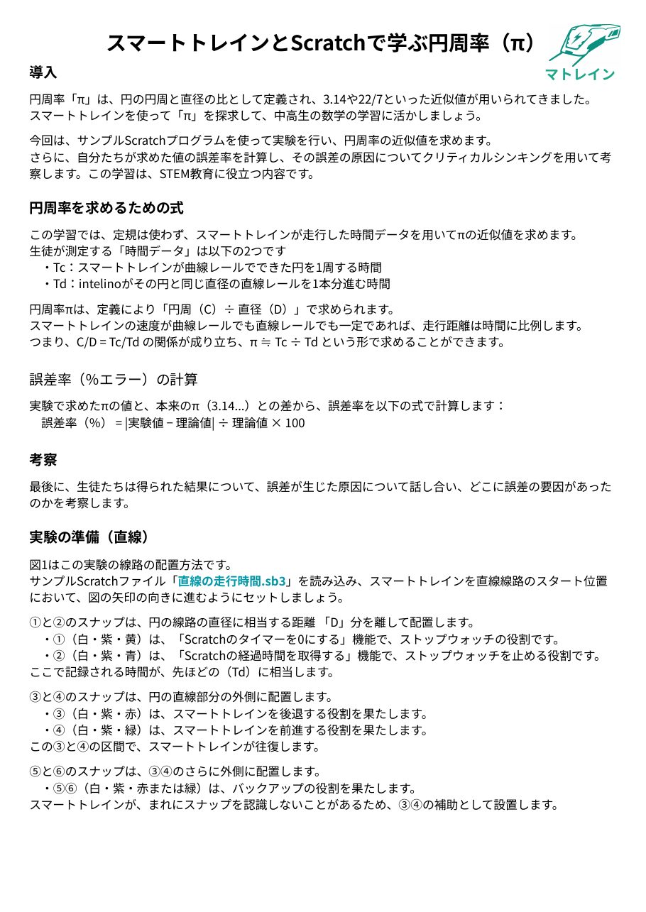 円周率（π）学習資料の1ページ目