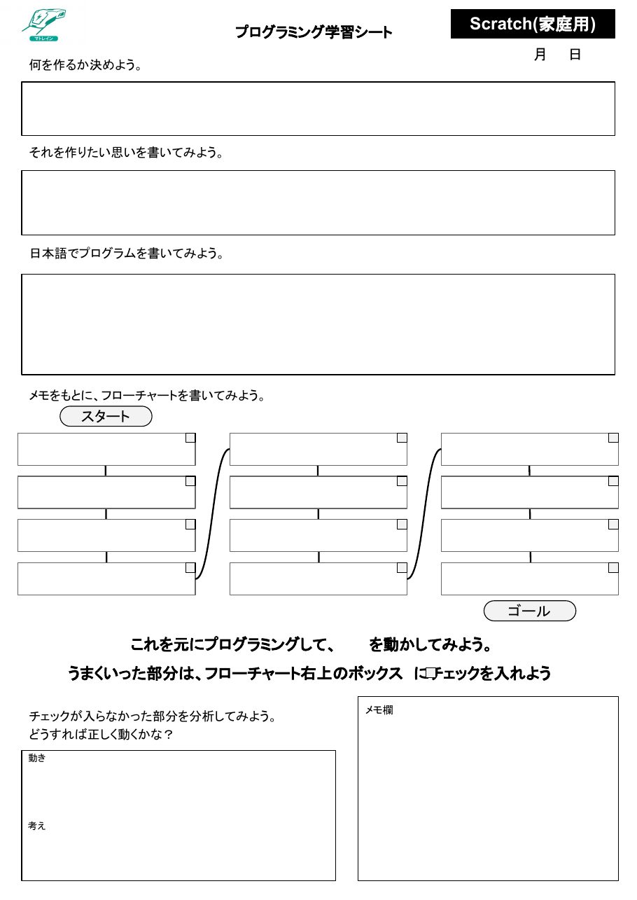 スクラッチ用シート（家庭用）の1ページ目