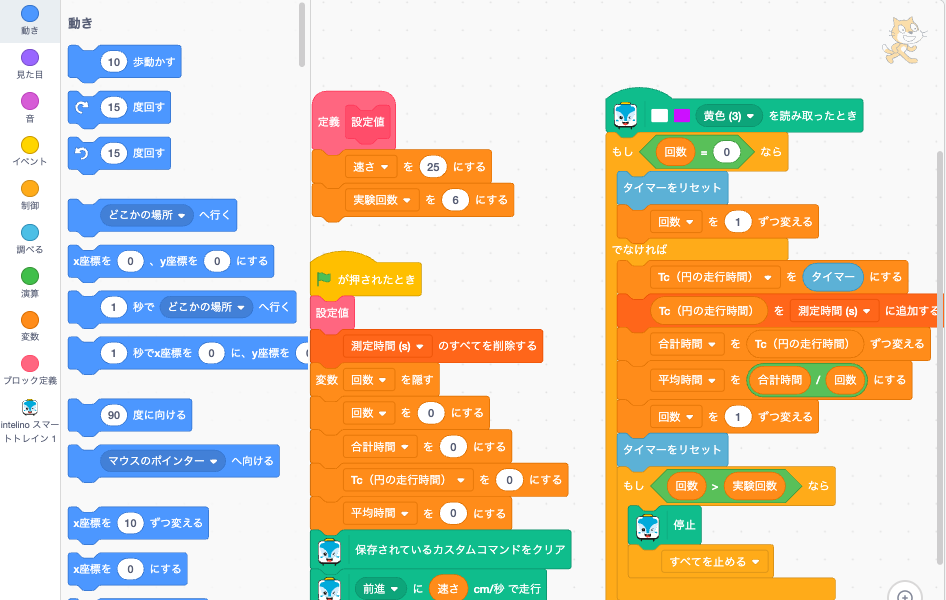 円周率(π)のScratch画面