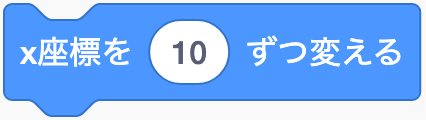 左右の位置を増減するのScratchブロック
