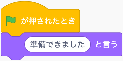 準備ができたことを画面で知らせる